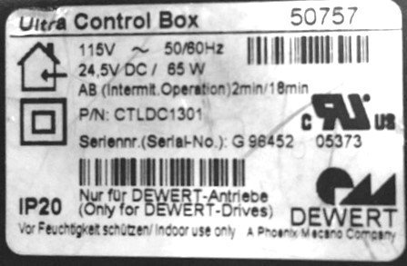 Dewert Ultra Control Box 50757 Replacement Power Supply